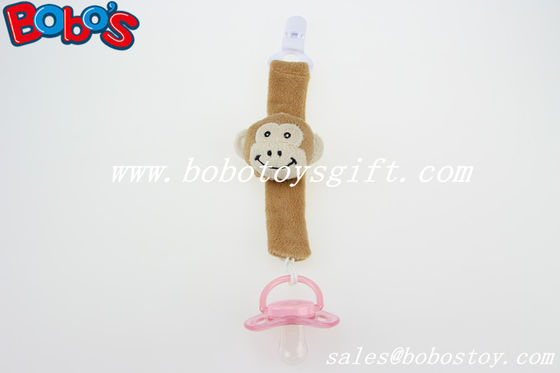 5.5 &quot;ตุ๊กตาทารก Pacifier คลิปลิงสีน้ำตาล Pacifier Holder Clip