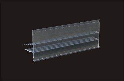 Jelas Extruded Plastik Label Pemegang / pemegang label rak diri perekat