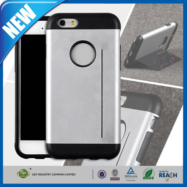 Beragam Aneka pelindung iPhone 6 Penutup PC TPU Dengan Pemegang Kartu Kredit