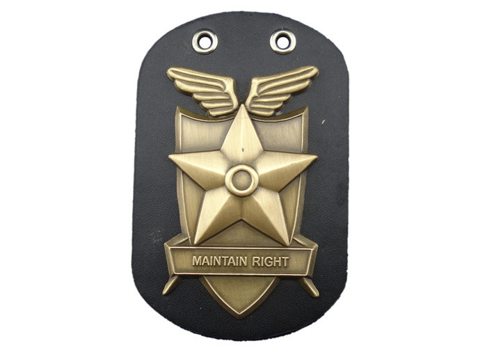 Quà tặng khuyến mãi Duy trì Badge Da Ngay, Cá nhân Keychains với Antique vàng mạ và chuỗi bi