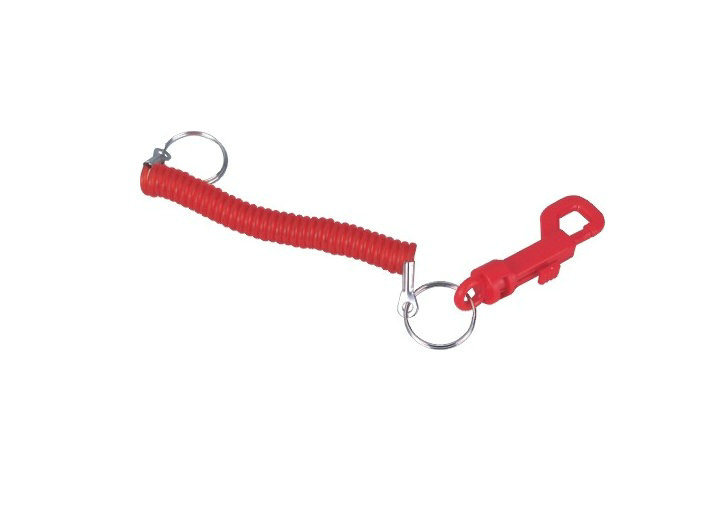 Dekoratif Red PP dan PVC Gantungan kunci promosi dengan kabel spiral 30.584