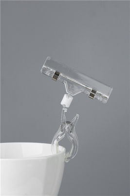 80mm Width Plastic Clip Sign Holders , POP Display Clip for Supermarket Shelf