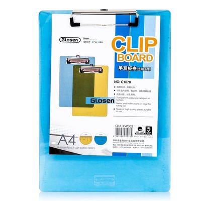 Pengelola Double Folding Plastik Transparan Clip Dewan Customize Logo